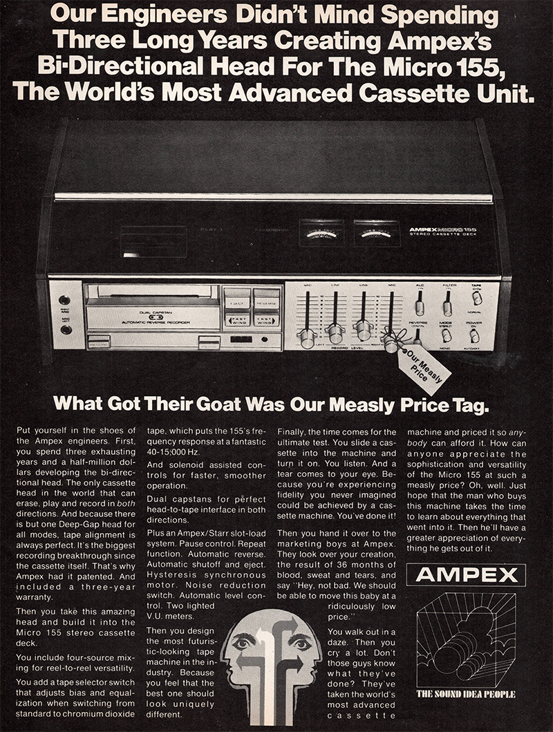 Ampex advertisement in Audio, August 1971
