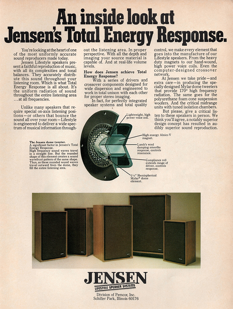 Jensen advertisement in Audio, October 1978