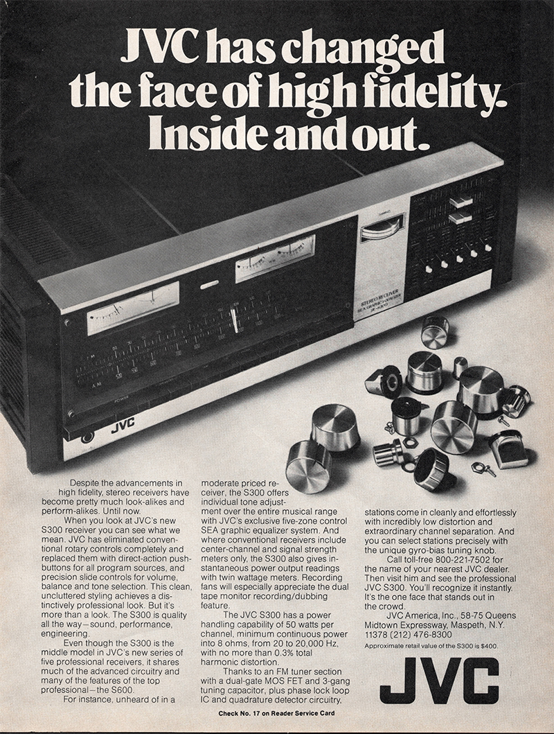 JVC advertisement in Audio, June 1976