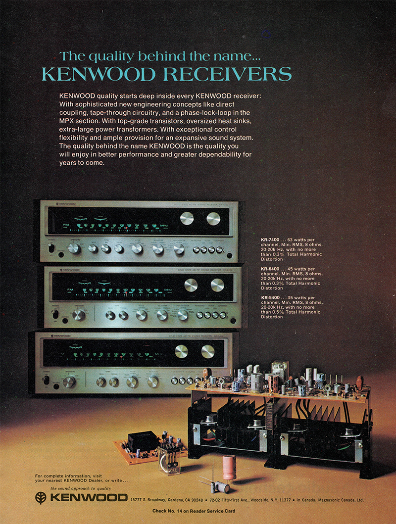 Kenwood advertisement in Audio, January 1976