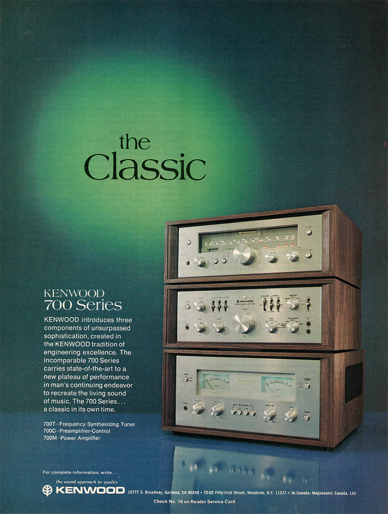 Kenwood advertisement in Audio, April 1976