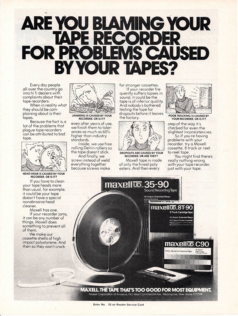 Maxell advertisement in Audio, October 1977