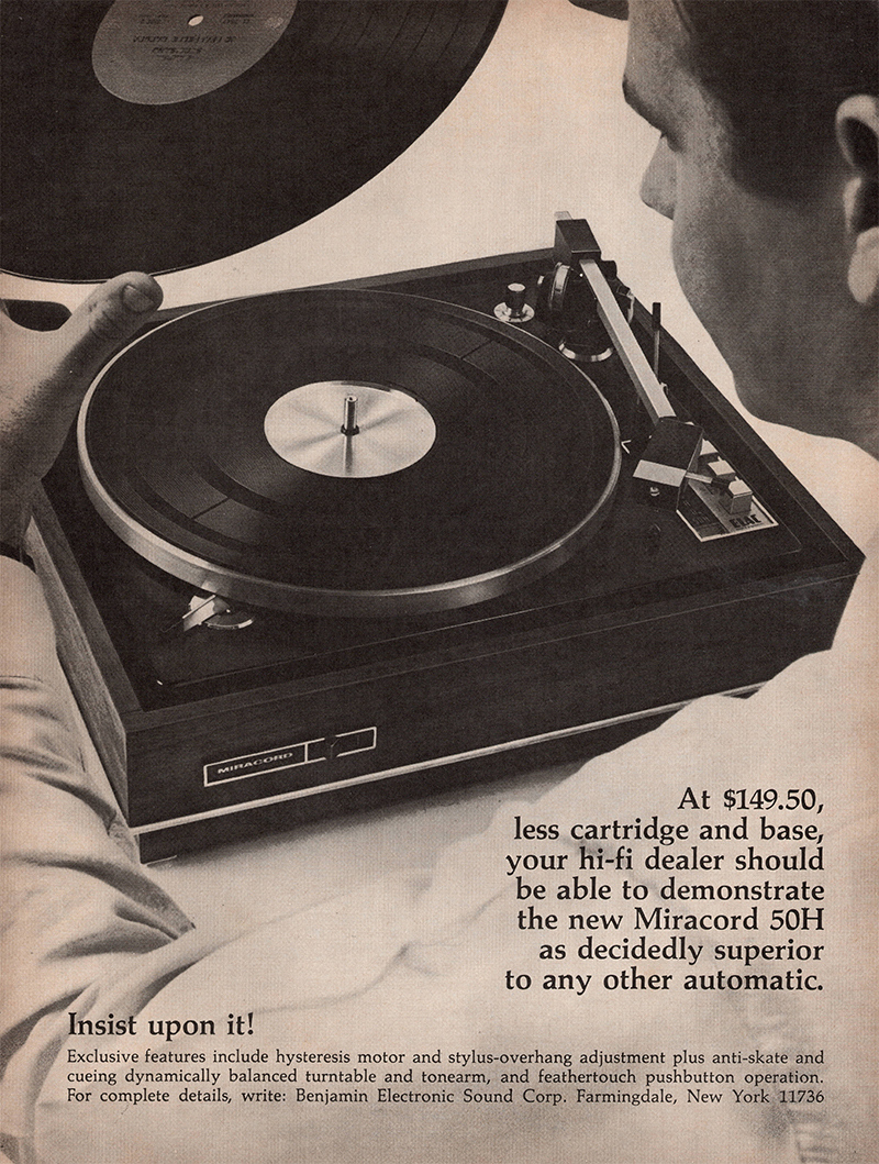 Miracord advertisement in Audio, May 1967