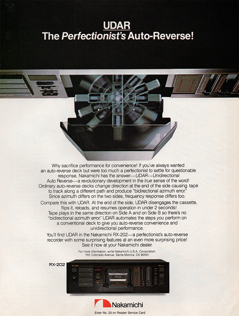 Nakamichi advertisement in Audio, December 1983