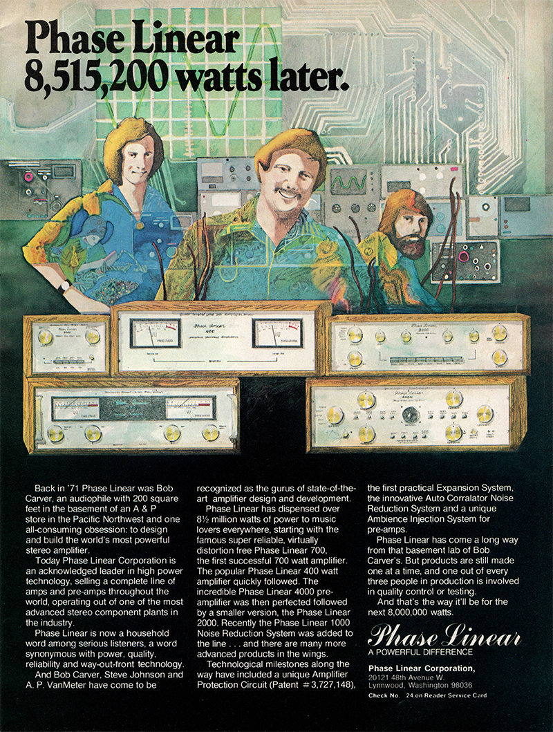 Phase Linear advertisement in Audio, April 1976