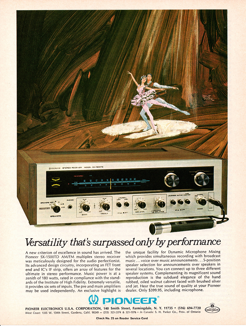 Pioneer advertisement in Audio, December 1969