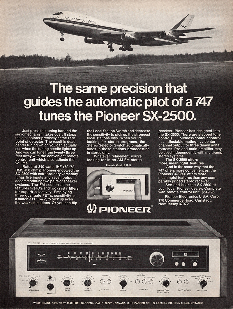 Pioneer advertisement in Audio, February 1971