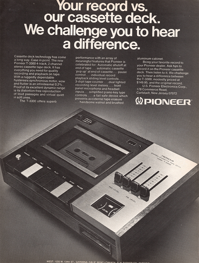 Pioneer advertisement in Audio, August 1971