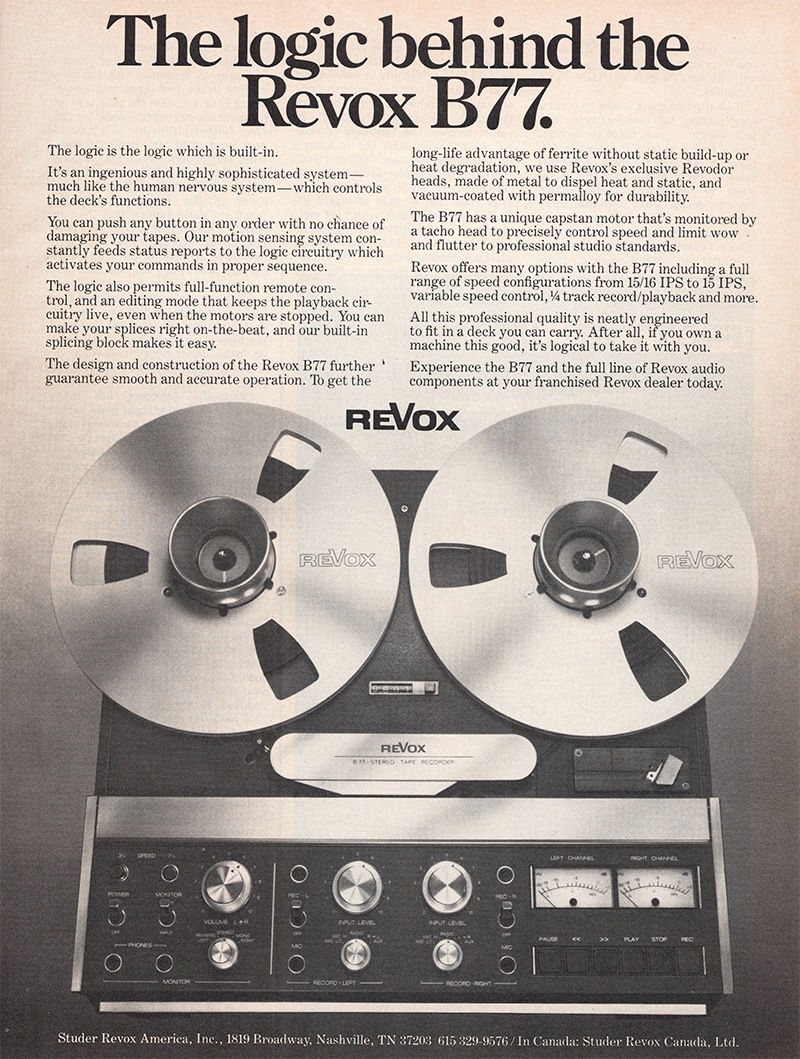 Revox advertisement in Audio, October 1979