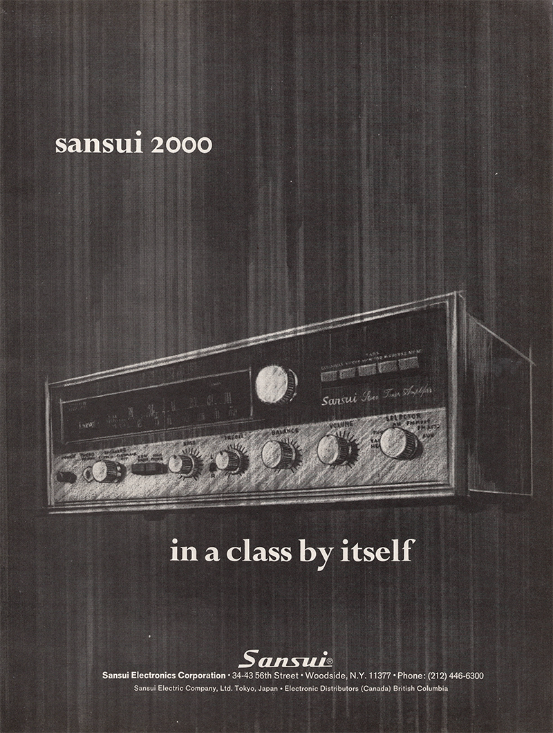 Sansui advertisement in Audio, June 1969