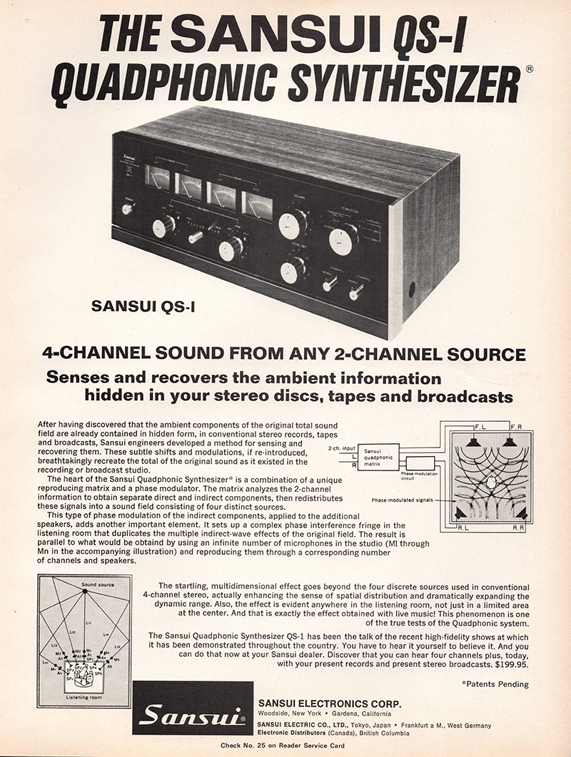 Sansui advertisement in Audio, September 1971