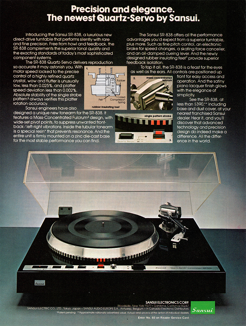 Sansui advertisement in Audio, October 1977