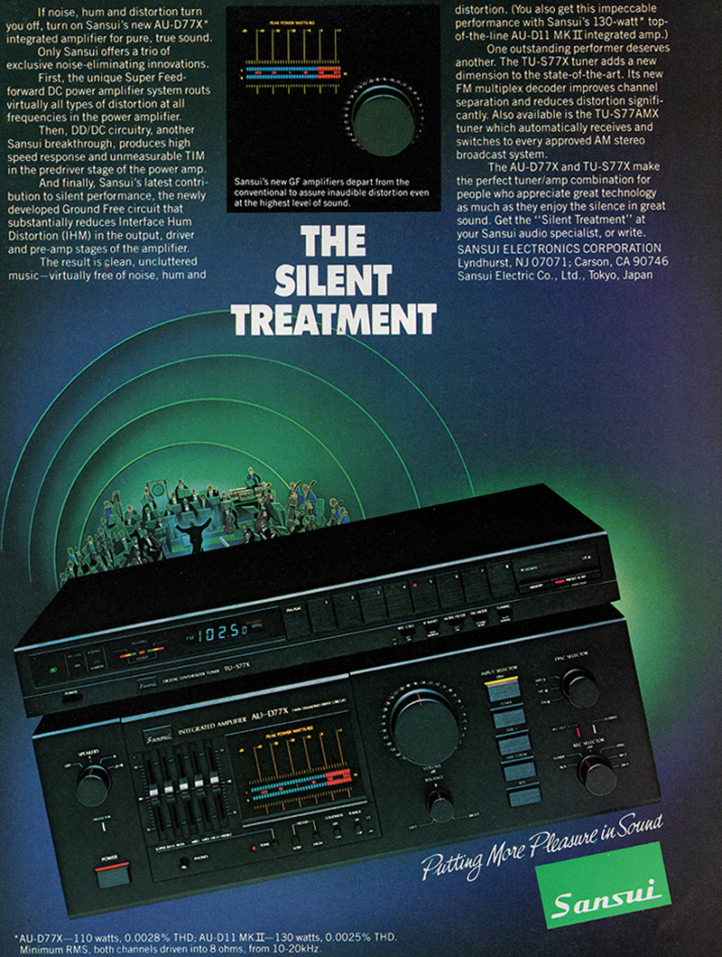 Sansui advertisement in Audio, December 1983