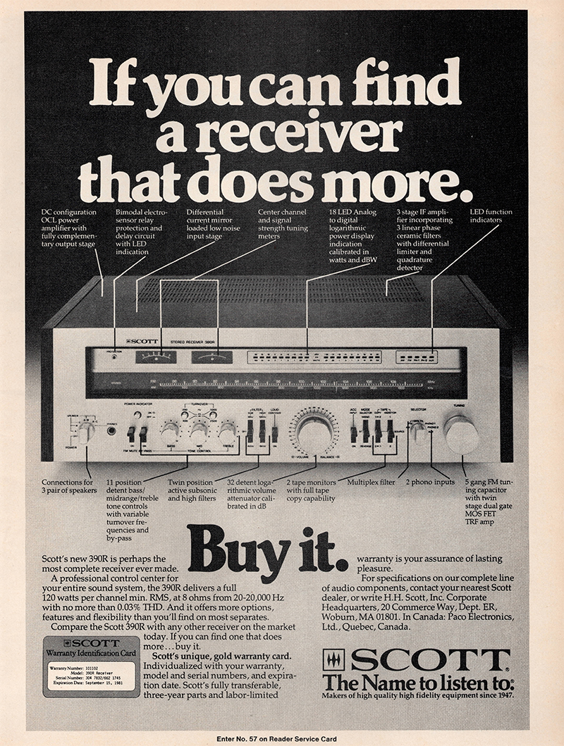Scott advertisement in Audio, October 1979