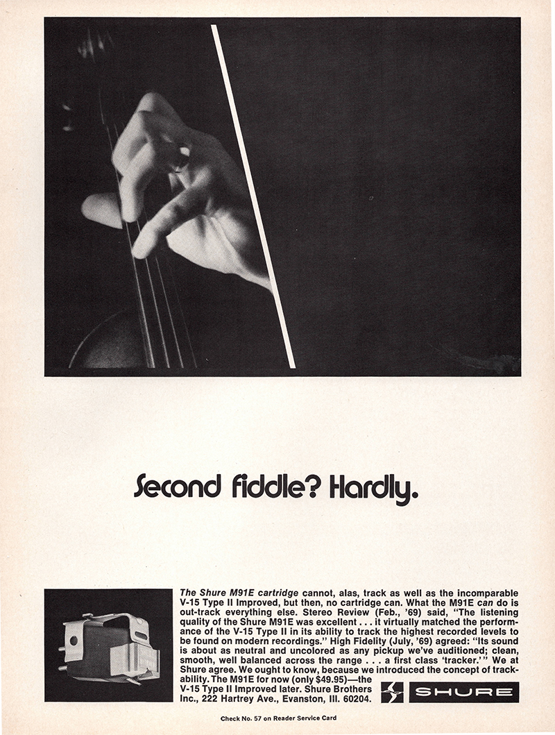 Shure advertisement in Audio, January 1971