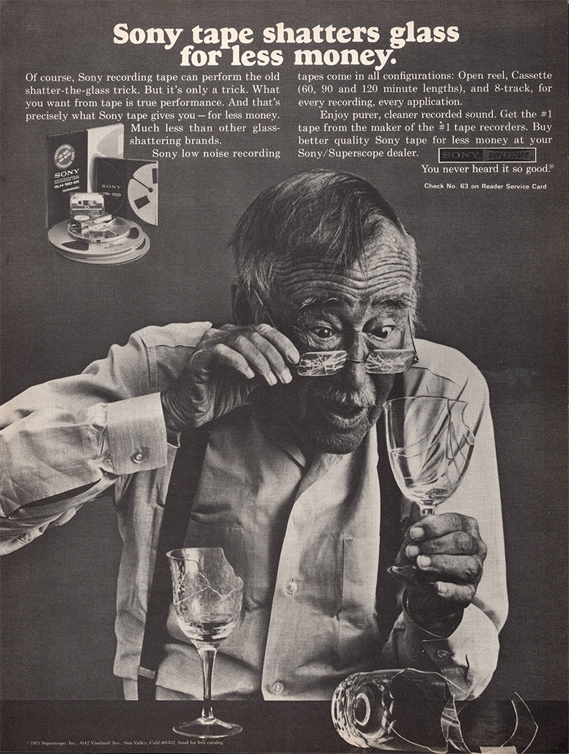 Sony advertisement in Audio, October 1971