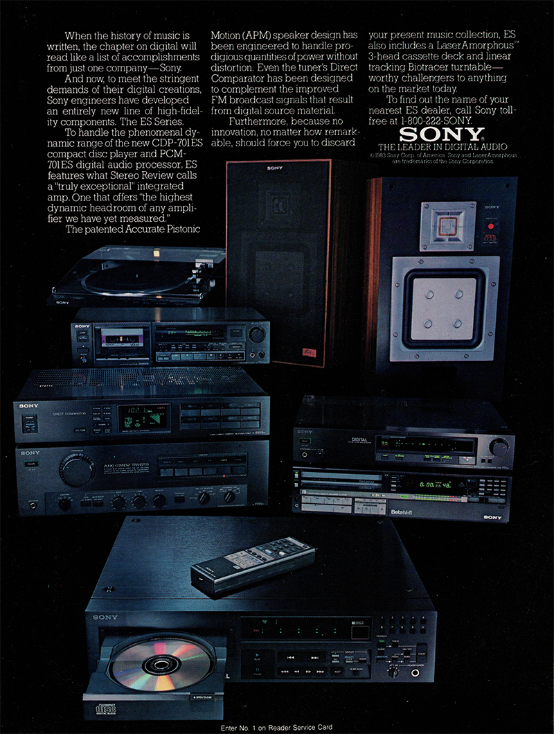 Sony advertisement in Audio, November 1983