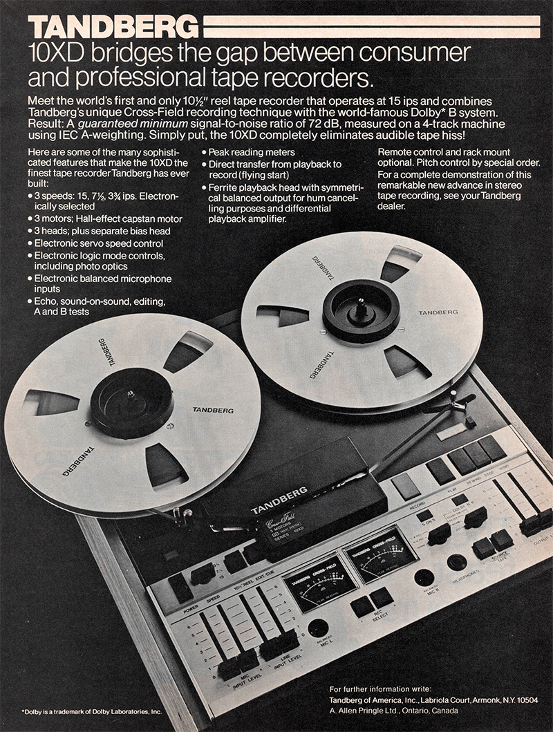Tandberg advertisement in Audio, September 1976
