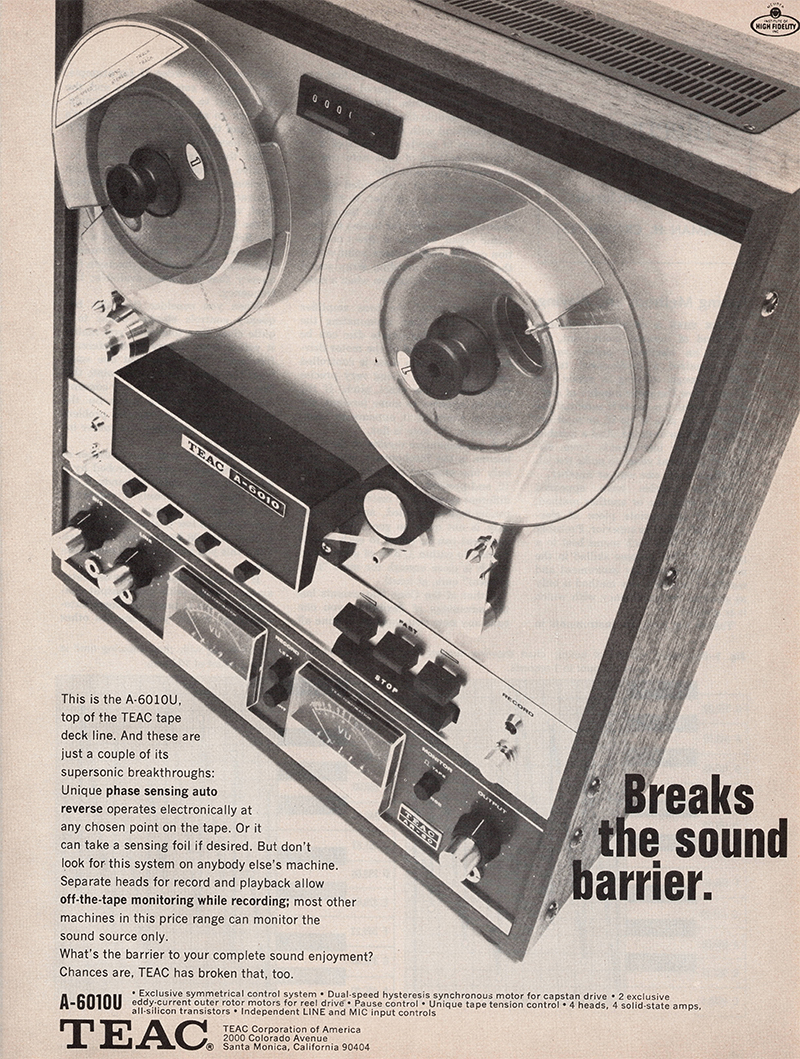 Teac advertisement in Audio, May 1969