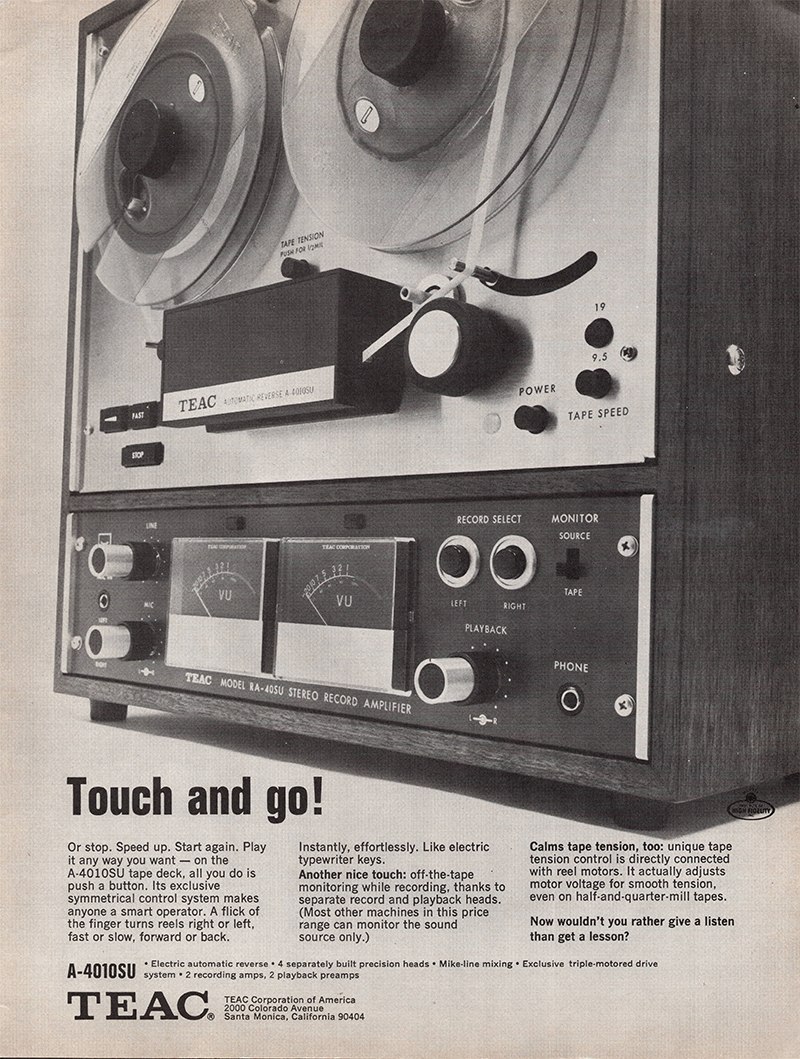 Teac advertisement in Audio, June 1969