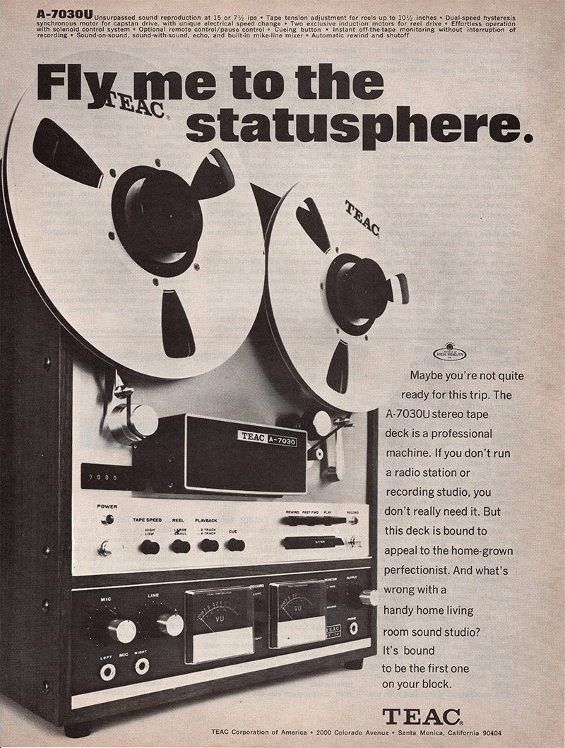 Teac advertisement in Audio, October 1969