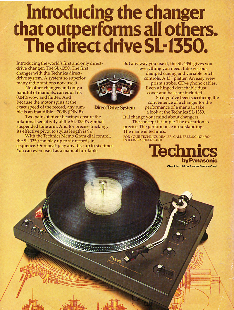 Technics advertisement in Audio, April 1976