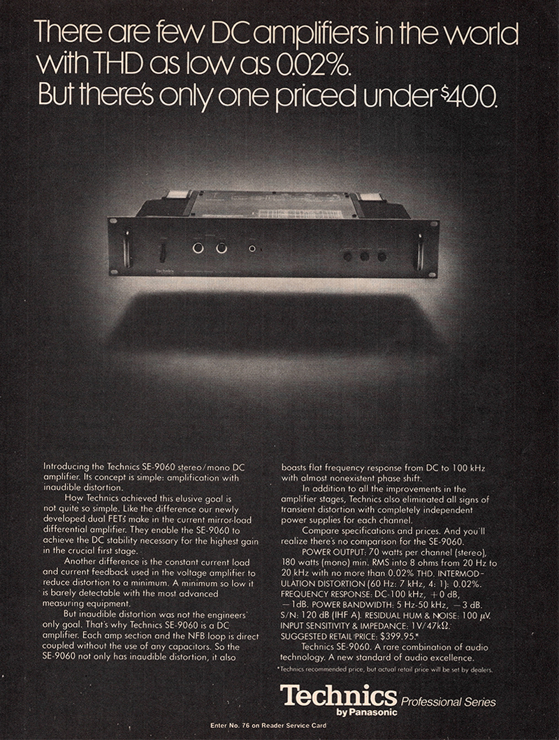 Technics advertisement in Audio, October 1977