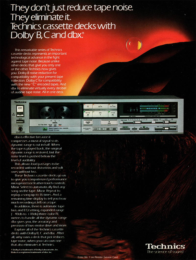 Technics advertisement in Audio, September 1983