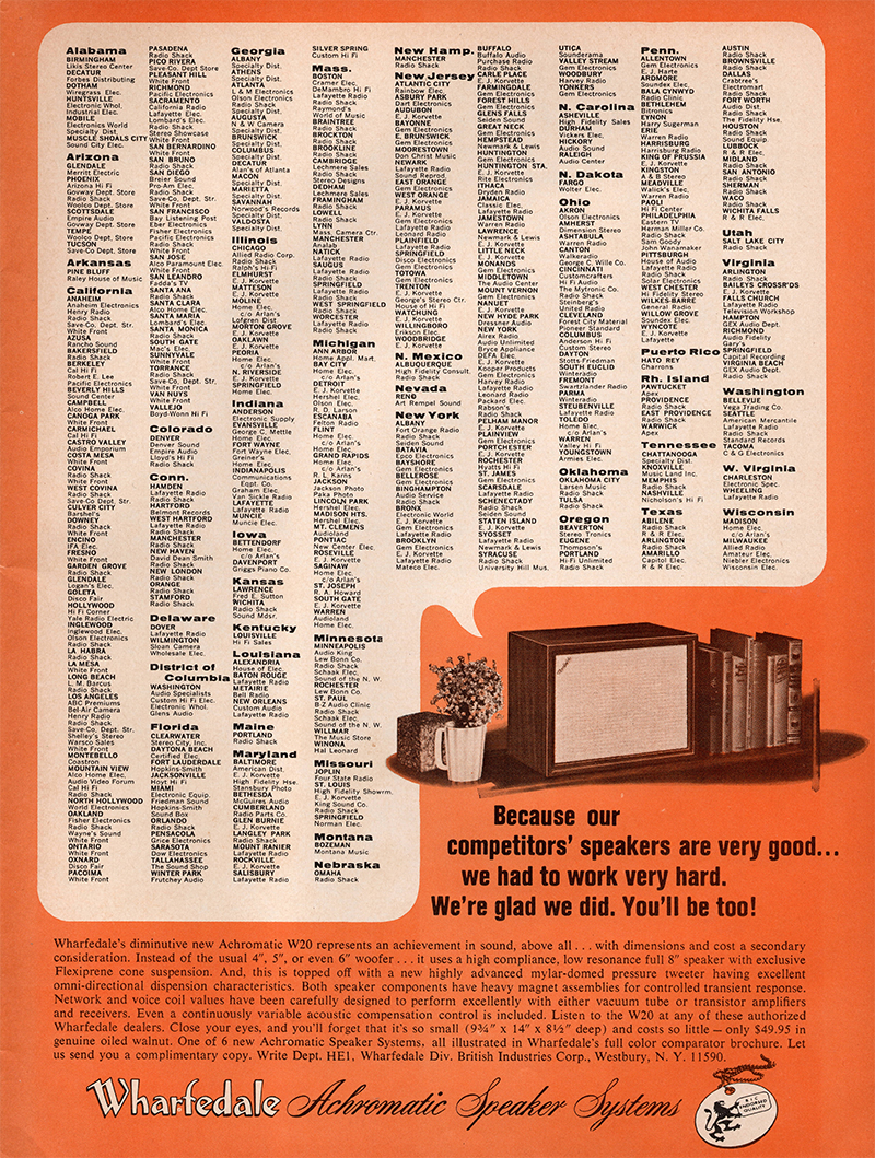 Wharfedale advertisement in Audio, May 1967